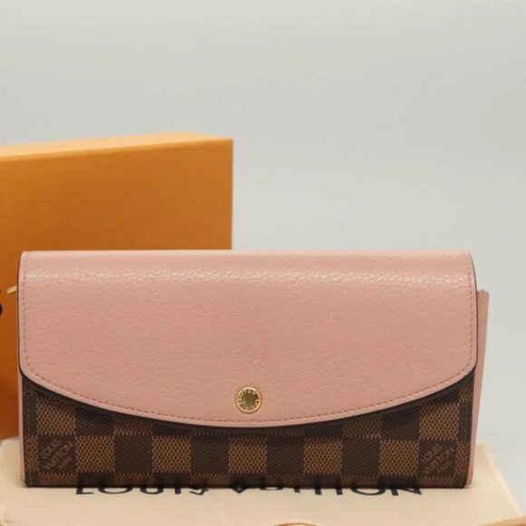 LOUIS VUITTON Damier Ebene Portofeuil Normandy Wallet Pink N61262 LV Auth 125844 - Picture 13 of 16